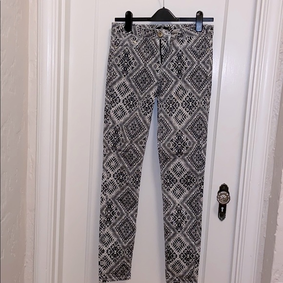 Black & white patterned skinny jeans - Picture 1 of 4